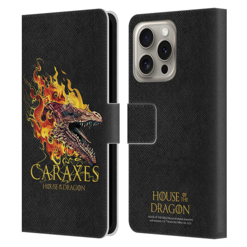House Of The Dragon: Television Series Art Caraxes Leather Book Wallet Case Cover For Apple iPhone 16 Pro