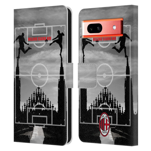 AC Milan Adults Milano Siamo Noi 3 Leather Book Wallet Case Cover For Google Pixel 7a