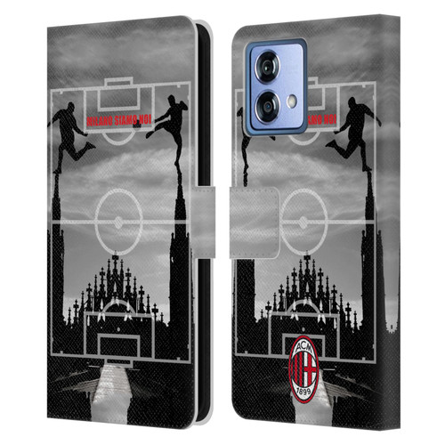 AC Milan Adults Milano Siamo Noi 3 Leather Book Wallet Case Cover For Motorola Moto G84 5G