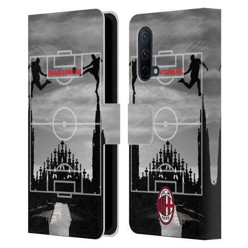 AC Milan Adults Milano Siamo Noi 3 Leather Book Wallet Case Cover For OnePlus Nord CE 5G