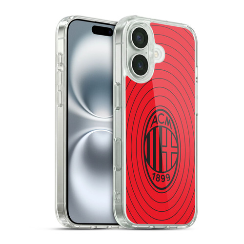 AC Milan Art Red And Black Soft Gel Case for Apple iPhone 16