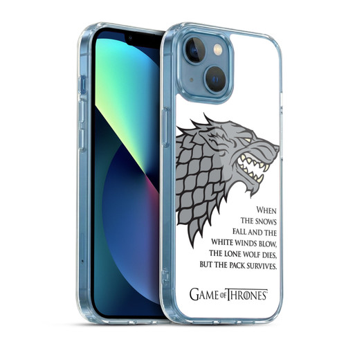 HBO Game of Thrones Graphics White Winds Soft Gel Case for Apple iPhone 13 Mini & MagSafe