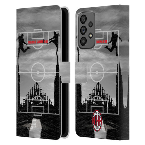 AC Milan Adults Milano Siamo Noi 3 Leather Book Wallet Case Cover For Samsung Galaxy A73 5G (2022)