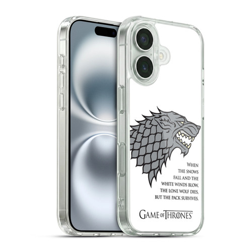 HBO Game of Thrones Graphics White Winds Soft Gel Case for Apple iPhone 16 & MagSafe