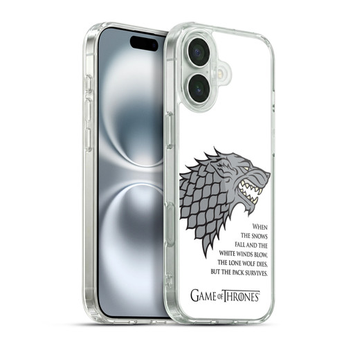 HBO Game of Thrones Graphics White Winds Soft Gel Case for Apple iPhone 16 Plus & MagSafe