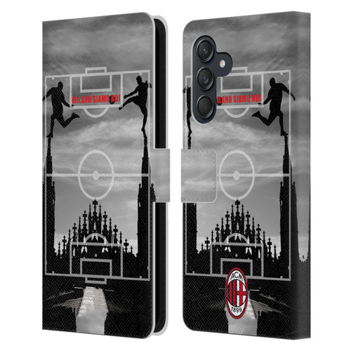 AC Milan Adults Milano Siamo Noi 3 Leather Book Wallet Case Cover For Samsung Galaxy M55 5G