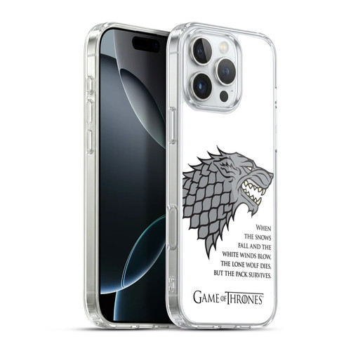 HBO Game of Thrones Graphics White Winds Soft Gel Case for Apple iPhone 16 Pro Max & MagSafe