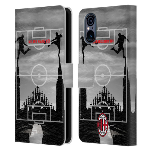 AC Milan Adults Milano Siamo Noi 3 Leather Book Wallet Case Cover For Sony Xperia 5 V 5G