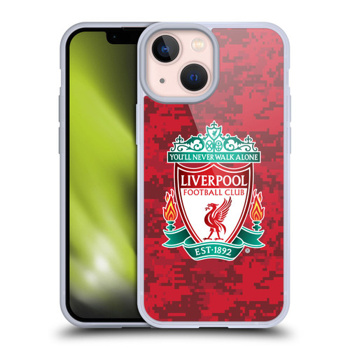 Liverpool Football Club Digital Camouflage Home Red Crest Soft Gel Case for Apple iPhone 13 Mini