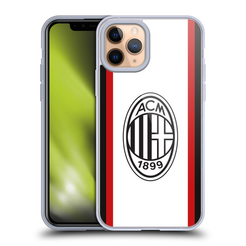 AC Milan 2024/25 Crest Kit Away Soft Gel Case for Apple iPhone 11 Pro & MagSafe