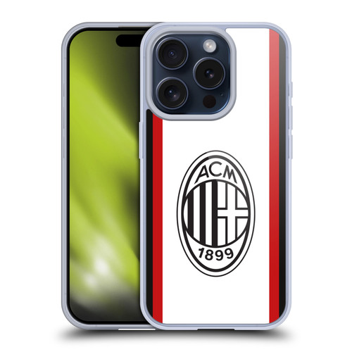 AC Milan 2024/25 Crest Kit Away Soft Gel Case for Apple iPhone 15 Pro & MagSafe