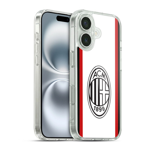 AC Milan 2024/25 Crest Kit Away Soft Gel Case for Apple iPhone 16 & MagSafe
