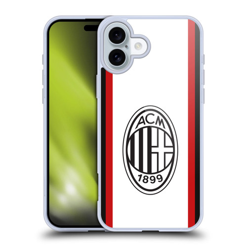 AC Milan 2024/25 Crest Kit Away Soft Gel Case for Apple iPhone 16 Plus & MagSafe