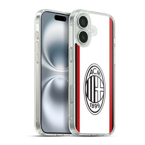 AC Milan 2024/25 Crest Kit Away Soft Gel Case for Apple iPhone 16 Plus & MagSafe