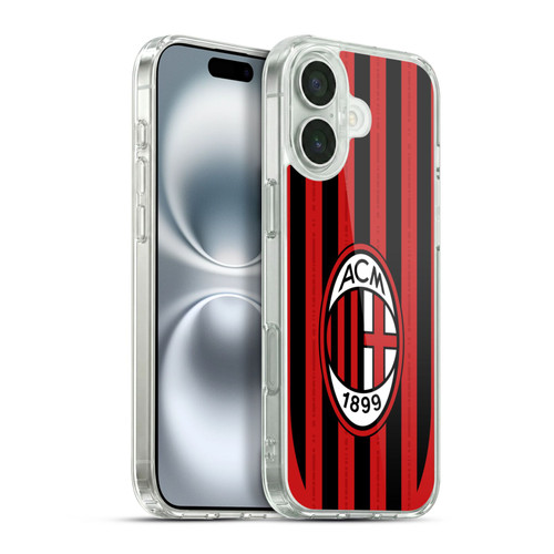 AC Milan 2024/25 Crest Kit Home Soft Gel Case for Apple iPhone 16 Plus & MagSafe
