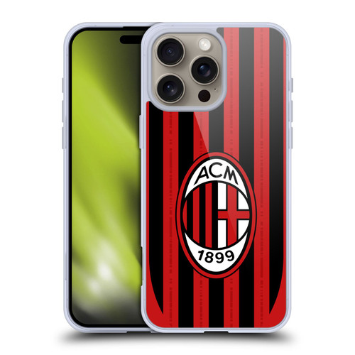 AC Milan 2024/25 Crest Kit Home Soft Gel Case for Apple iPhone 16 Pro Max & MagSafe