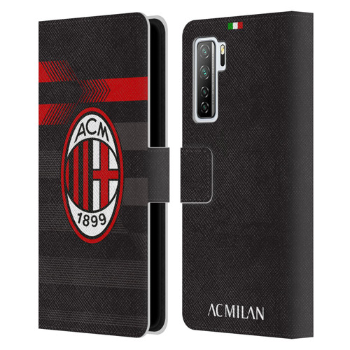 AC Milan 2017/18 Crest Kit Third Leather Book Wallet Case Cover For Huawei Nova 7 SE/P40 Lite 5G