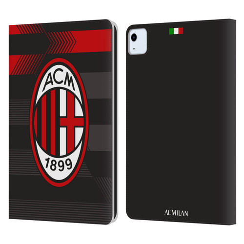 AC Milan 2017/18 Crest Kit Third Leather Book Wallet Case Cover For Apple iPad Air 11 2020/2022/2024