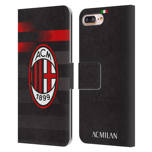 AC Milan 2017/18 Crest Kit Third Leather Book Wallet Case Cover For Apple iPhone 7 Plus / iPhone 8 Plus