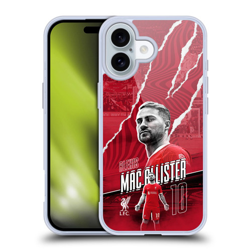 Liverpool Football Club 2023/24 First Team Alexis Mac Allister Soft Gel Case for Apple iPhone 16