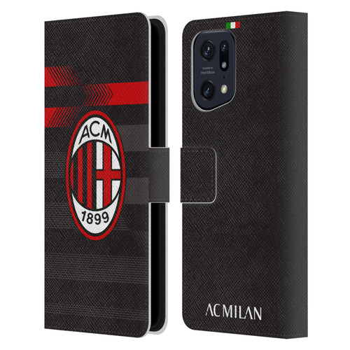 AC Milan 2017/18 Crest Kit Third Leather Book Wallet Case Cover For OPPO Find X5