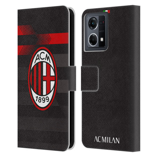 AC Milan 2017/18 Crest Kit Third Leather Book Wallet Case Cover For OPPO Reno8 4G