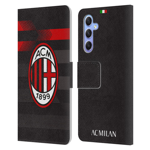 AC Milan 2017/18 Crest Kit Third Leather Book Wallet Case Cover For Samsung Galaxy A34 5G