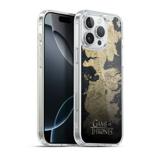 HBO Game of Thrones Key Art Westeros Map Soft Gel Case for Apple iPhone 16 Pro Max