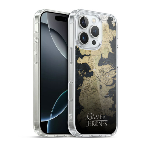 HBO Game of Thrones Key Art Westeros Map Soft Gel Case for Apple iPhone 16 Pro