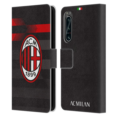 AC Milan 2017/18 Crest Kit Third Leather Book Wallet Case Cover For Sony Xperia 5 IV