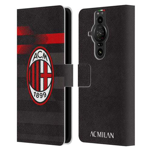 AC Milan 2017/18 Crest Kit Third Leather Book Wallet Case Cover For Sony Xperia Pro-I