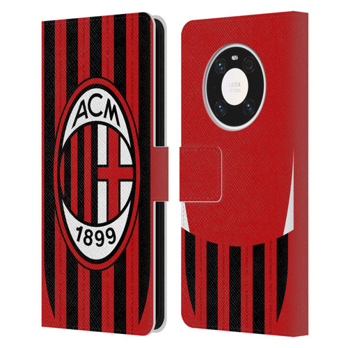 AC Milan 2024/25 Crest Kit Home Leather Book Wallet Case Cover For Huawei Mate 40 Pro 5G