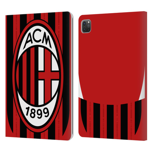 AC Milan 2024/25 Crest Kit Home Leather Book Wallet Case Cover For Apple iPad Pro 11 2020 / 2021 / 2022