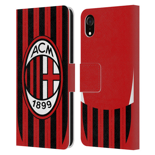 AC Milan 2024/25 Crest Kit Home Leather Book Wallet Case Cover For Apple iPhone XR