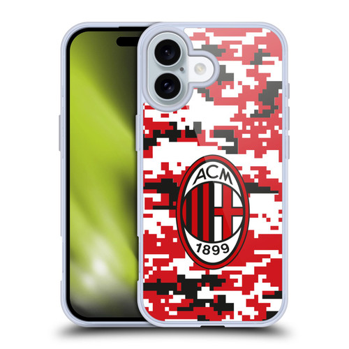 AC Milan Crest Patterns Digital Camouflage Soft Gel Case for Apple iPhone 16 & MagSafe