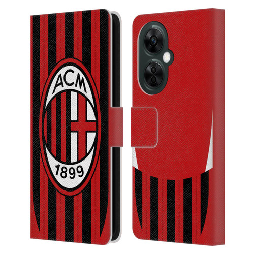 AC Milan 2024/25 Crest Kit Home Leather Book Wallet Case Cover For OnePlus Nord CE 3 Lite 5G
