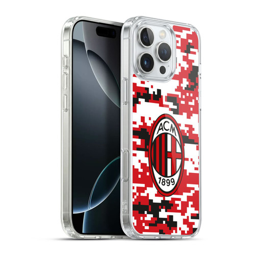 AC Milan Crest Patterns Digital Camouflage Soft Gel Case for Apple iPhone 16 Pro Max & MagSafe