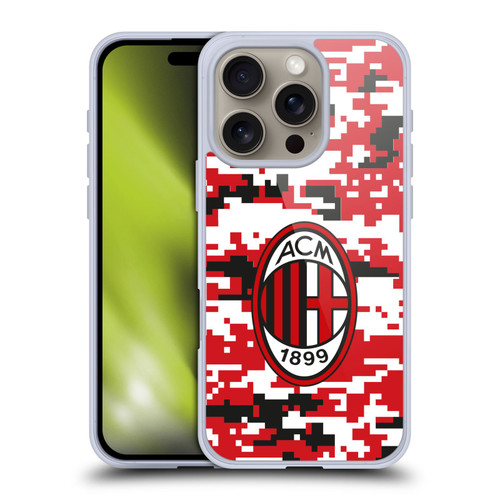 AC Milan Crest Patterns Digital Camouflage Soft Gel Case for Apple iPhone 16 Pro & MagSafe