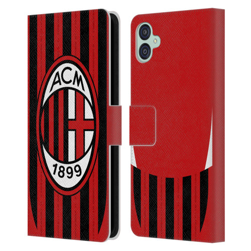 AC Milan 2024/25 Crest Kit Home Leather Book Wallet Case Cover For Samsung Galaxy M04 5G / A04e