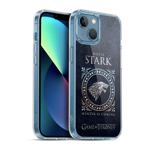 HBO Game of Thrones Metallic Sigils Stark Soft Gel Case for Apple iPhone 13 Mini & MagSafe
