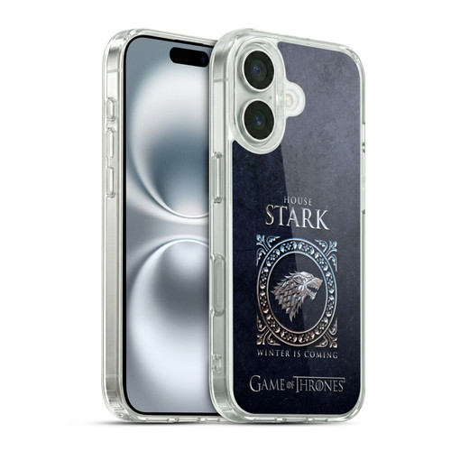 HBO Game of Thrones Metallic Sigils Stark Soft Gel Case for Apple iPhone 16 & MagSafe