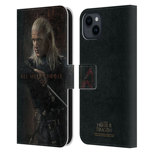 House Of The Dragon: Television Series Season 2 Character Posters Daemon Leather Book Wallet Case Cover For Apple iPhone 15 Plus