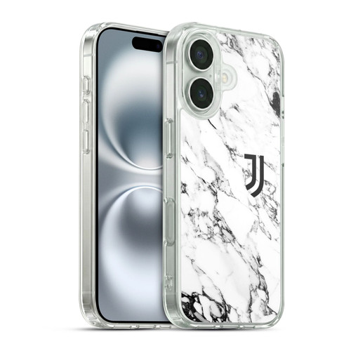 Juventus Football Club Marble White Soft Gel Case for Apple iPhone 16 & MagSafe