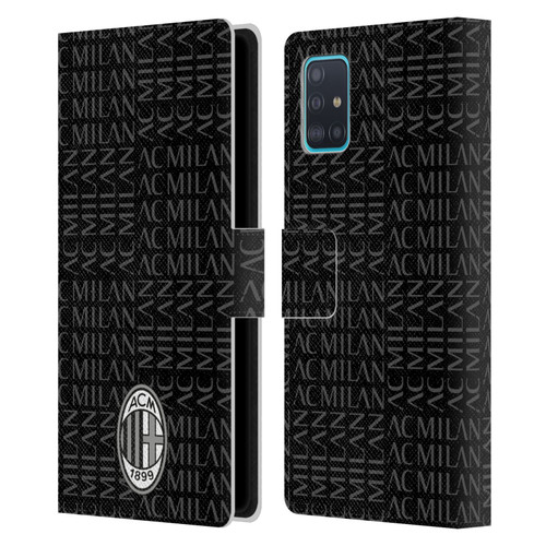 AC Milan Crest Patterns Black And Grey Leather Book Wallet Case Cover For Samsung Galaxy A51 (2019)