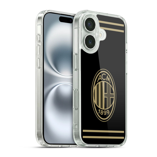 AC Milan Crest Black And Gold Soft Gel Case for Apple iPhone 16 & MagSafe