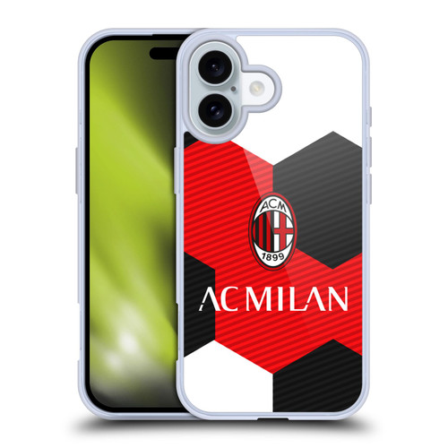 AC Milan Crest Ball Soft Gel Case for Apple iPhone 16 & MagSafe