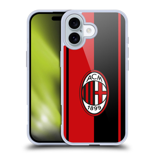 AC Milan Crest Red And Black Soft Gel Case for Apple iPhone 16 & MagSafe