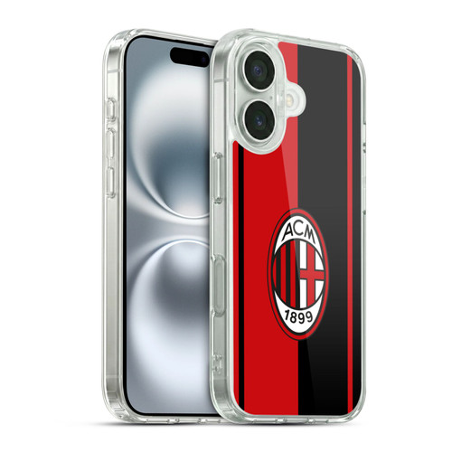 AC Milan Crest Red And Black Soft Gel Case for Apple iPhone 16 & MagSafe