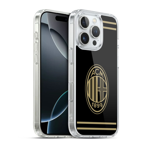 AC Milan Crest Black And Gold Soft Gel Case for Apple iPhone 16 Pro & MagSafe