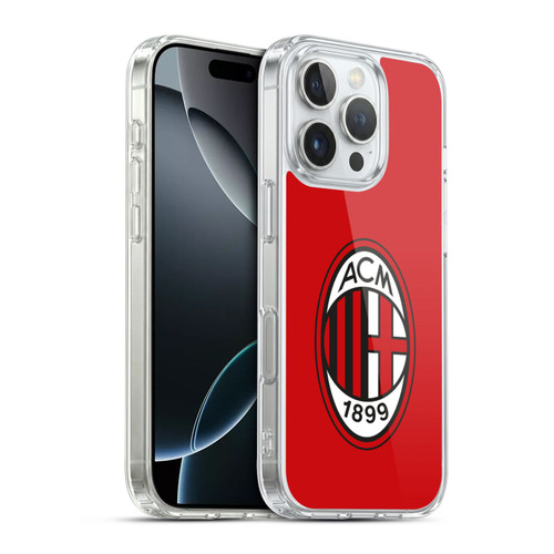 AC Milan Crest Full Colour Red Soft Gel Case for Apple iPhone 16 Pro & MagSafe